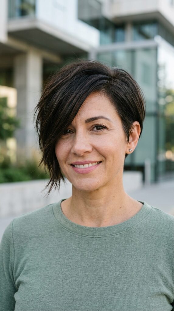 25 Long Pixie Cut Ideas That Feel Bold and Effortless 14 Asymmetrical Long Pixie