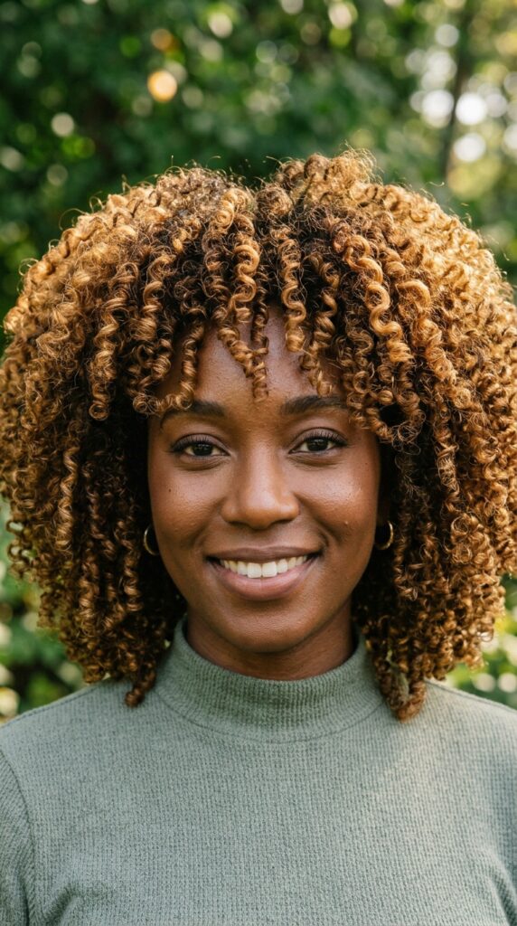 Caramel on Curly Hair