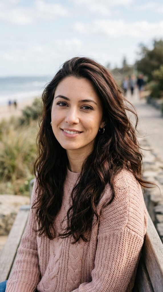 25 Espresso Hair Color Ideas That Feel Sophisticated 11 Espresso on Wavy Hair
